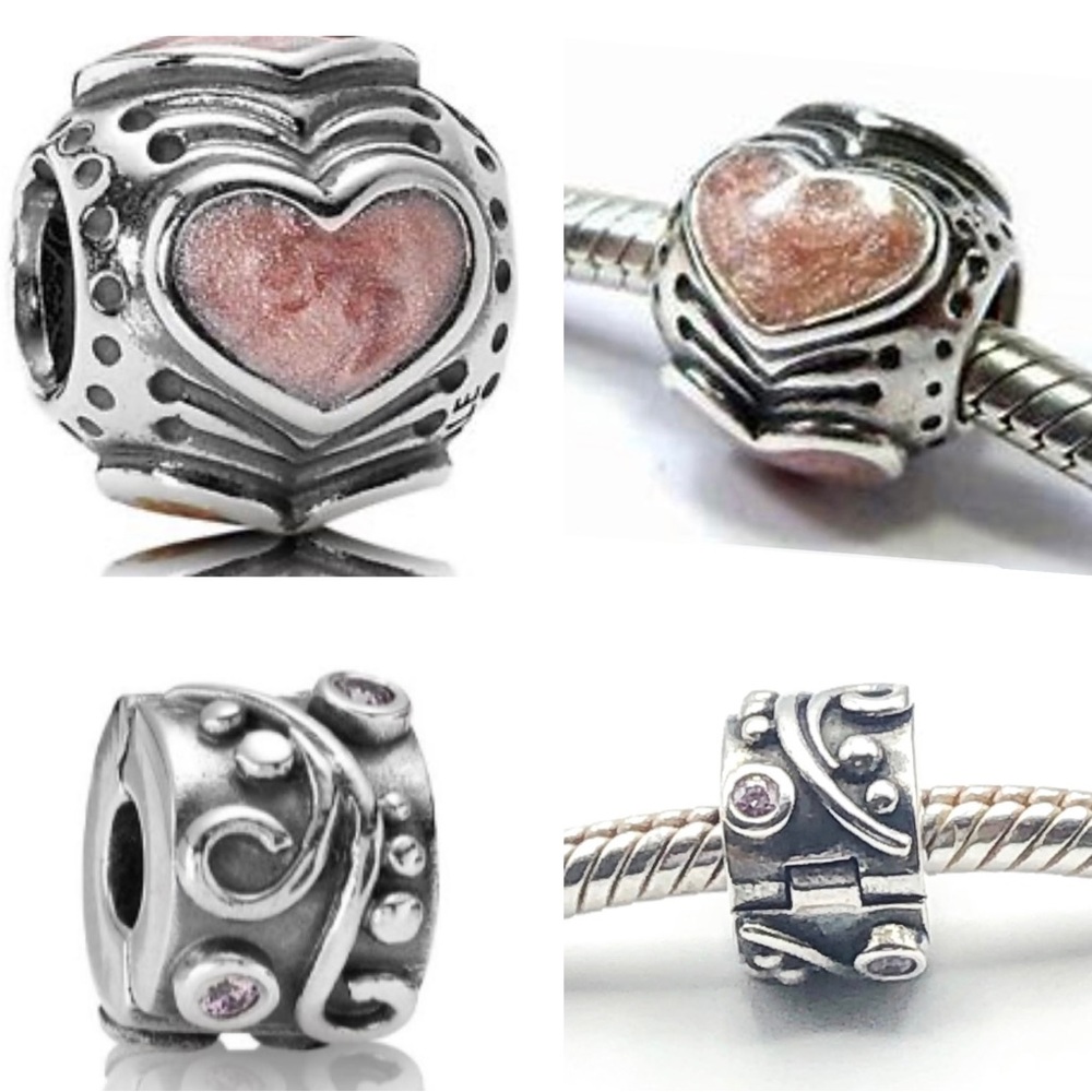 SOLD…AUTHENTIC PANDORA SS Bracelet with SS and 14k Gold Charms - Picture 13 of 15